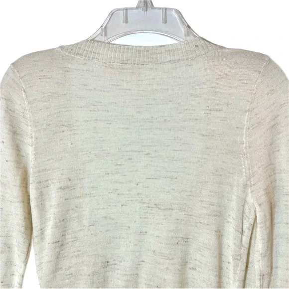 Anthropologie Sparrow Pemaquid Beige Knit Long Sleeve Drape Wrap Cardigan Small - Picture 5 of 13